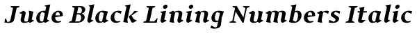 Jude Black Lining Numbers Italic Font