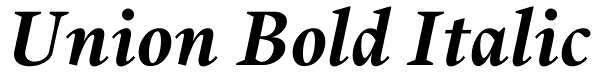 Union Bold Italic Font