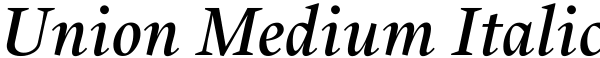 Union Medium Italic Font