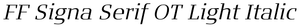 FF Signa Serif OT Light Italic Font