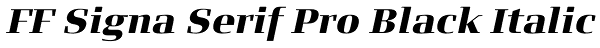 FF Signa Serif Pro Black Italic Font