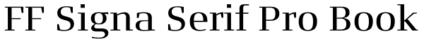 FF Signa Serif Pro Book Font