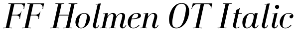 FF Holmen OT Italic Font