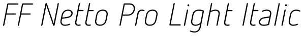 FF Netto Pro Light Italic Font