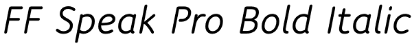 FF Speak Pro Bold Italic Font