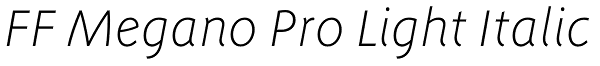 FF Megano Pro Light Italic Font