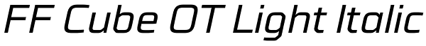 FF Cube OT Light Italic Font