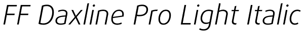 FF Daxline Pro Light Italic Font