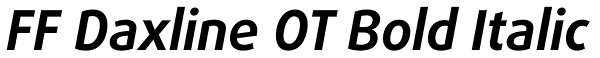 FF Daxline OT Bold Italic Font