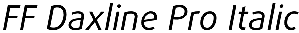 FF Daxline Pro Italic Font