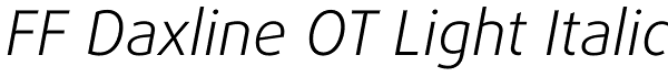 FF Daxline OT Light Italic Font