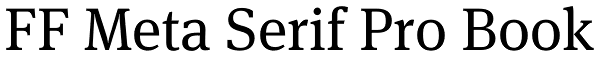 FF Meta Serif Pro Book Font