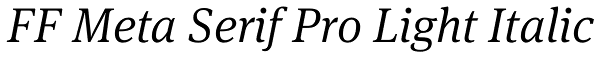 FF Meta Serif Pro Light Italic Font