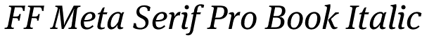 FF Meta Serif Pro Book Italic Font