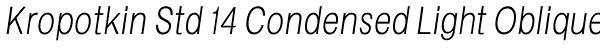 Kropotkin Std 14 Condensed Light Oblique Font