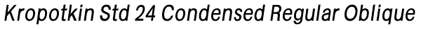 Kropotkin Std 24 Condensed Regular Oblique Font