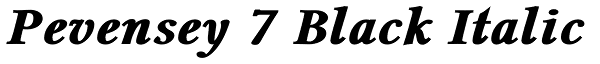 Pevensey 7 Black Italic Font