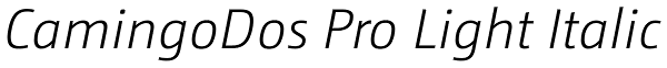 CamingoDos Pro Light Italic Font