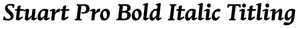 Stuart Pro Bold Italic Titling Font