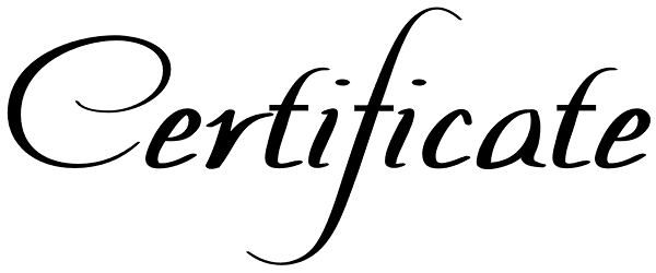 Certificate Font