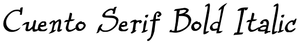 Cuento Serif Bold Italic Font
