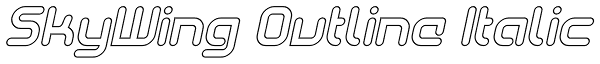 SkyWing Outline Italic Font