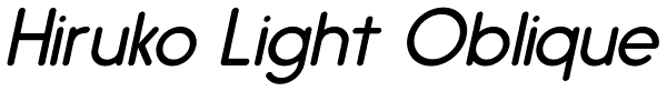 Hiruko Light Oblique Font