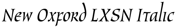 New Oxford LXSN Italic Font