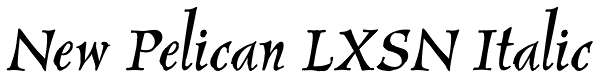 New Pelican LXSN Italic Font