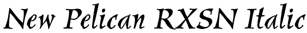 New Pelican RXSN Italic Font