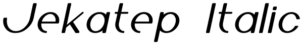 Jekatep Italic Font