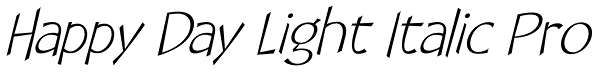 Happy Day Light Italic Pro Font