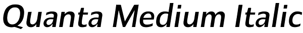 Quanta Medium Italic Font