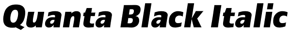 Quanta Black Italic Font