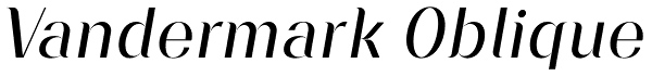 Vandermark Oblique Font