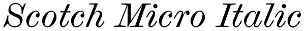 Scotch Micro Italic Font