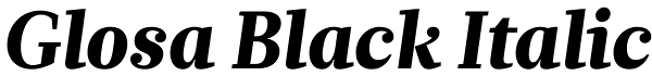 Glosa Black Italic Font