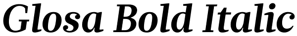 Glosa Bold Italic Font