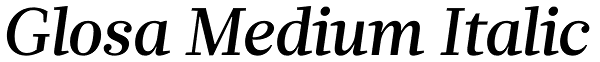 Glosa Medium Italic Font