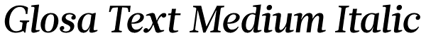 Glosa Text Medium Italic Font