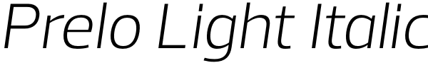 Prelo Light Italic Font