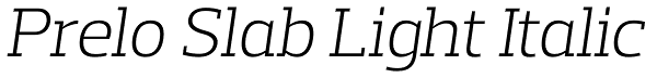 Prelo Slab Light Italic Font