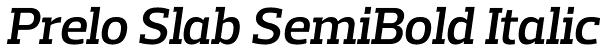 Prelo Slab SemiBold Italic Font