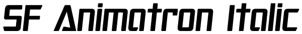 SF Animatron Italic Font