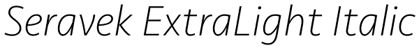 Seravek ExtraLight Italic Font