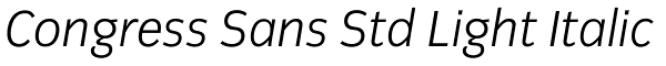 Congress Sans Std Light Italic Font