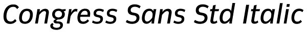 Congress Sans Std Italic Font