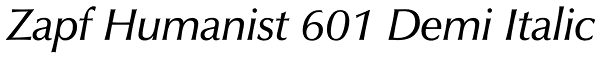 Zapf Humanist 601 Demi Italic Font