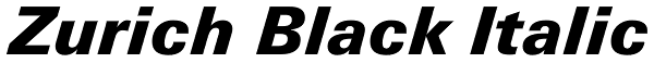 Zurich Black Italic Font