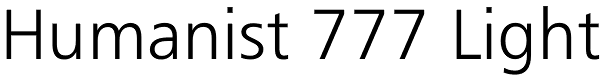 Humanist 777 Light Font